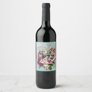 Fancy Wonderland White Rabbit   Wine Label