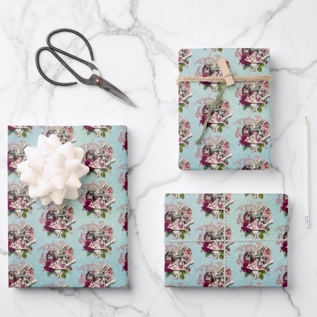 Fancy Wonderland White Rabbit   Wrapping Paper Sheet (Front)
