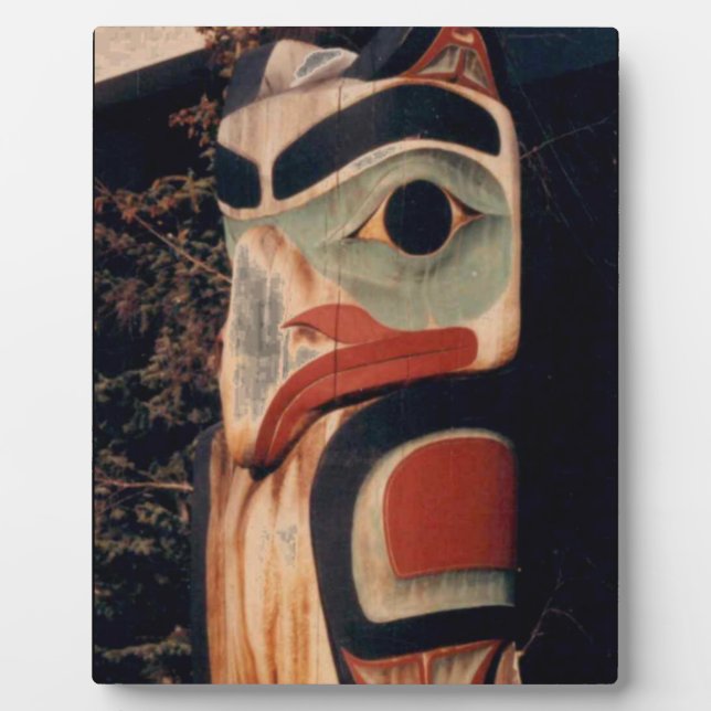 Fancy Wood Totem Pole Photo Designed Plaque Easel (Front)