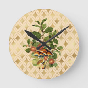 Fancy Woodland Botanicals  Round Clock