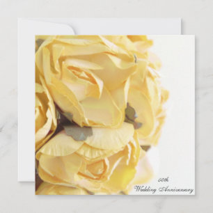 Fancy Yellow Roses Wedding Anniversary Invitation