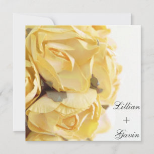 Fancy Yellow Roses Wedding Invitation