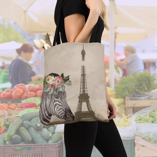 Fancy Zebra & Eiffel Tower  Tote Bag (Creator Uploaded)