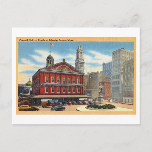 Faneuil Hall, Boston, Mass., Vintage Travel Postcard (Front)