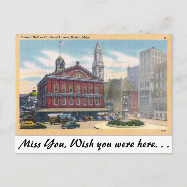 Faneuil Hall, Boston, Massachusetts Postcard (Front)