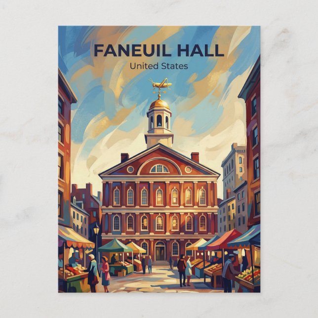 Faneuil Hall Massachusetts Postcard (Front)