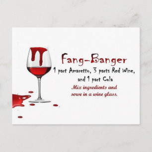 Fang-Banger Drink Recipe Postcard
