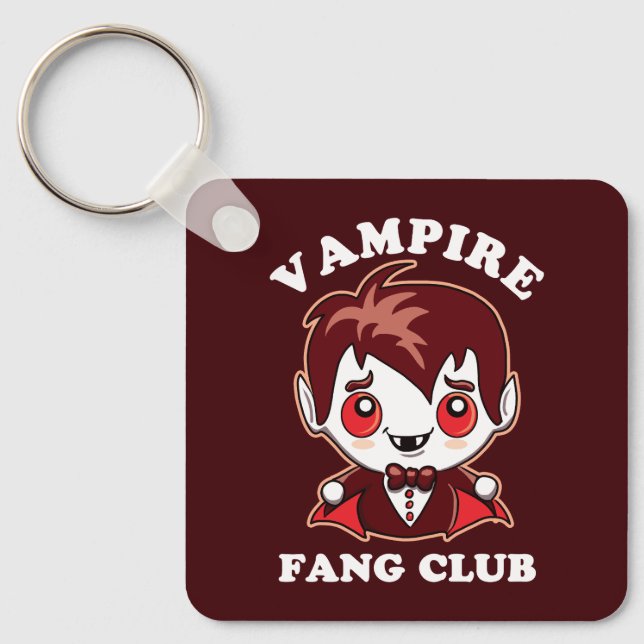 Fang Club | Funny Pun And Cute Vampire Key Ring (Front)