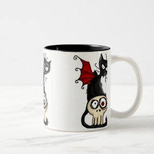 fang kitty Two-Tone coffee mug