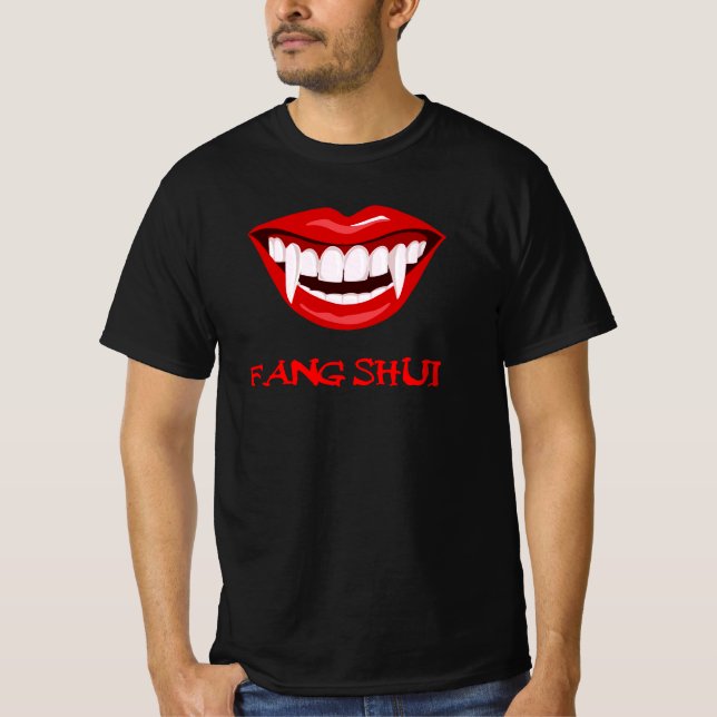 Fang Shui funny Halloween Dracula  lips T-Shirt (Front)