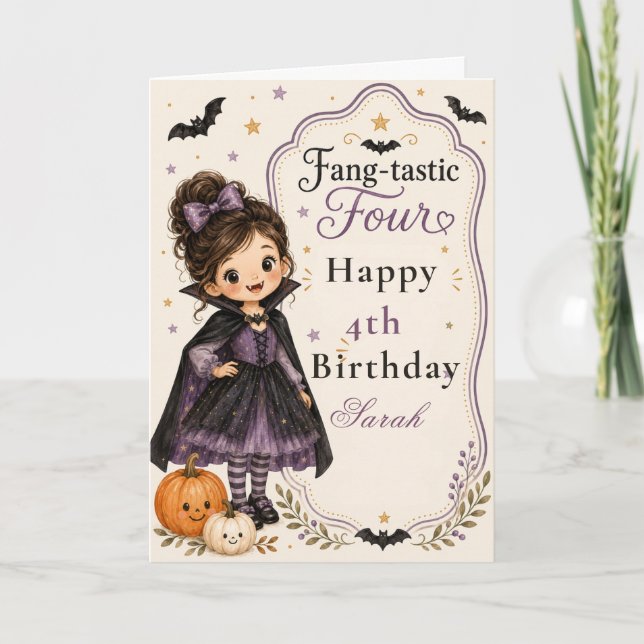 Fang‑tastic Four Birthday Invitation (Front)