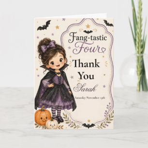 Fang‑tastic Four Birthday Thank You Card