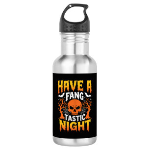 Fang-Tastic Night Halloween Skull and Bats 532 Ml Water Bottle