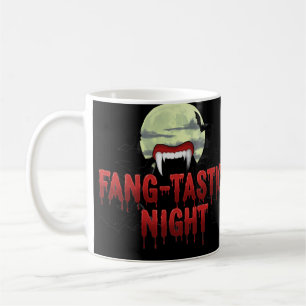 Fang-tastic Night – Vampire Fangs & Bat Halloween Coffee Mug