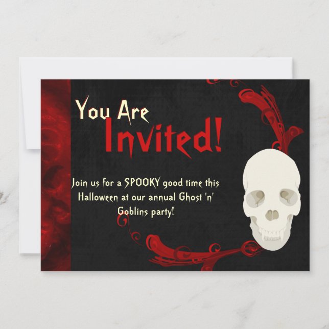 Fanged Skull Invitations (Front)