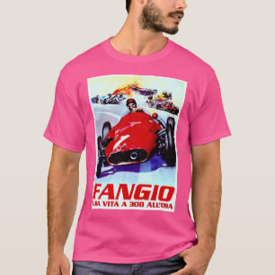 Fangio Vintage Grand Prix Auto Racing Print T-Shirt