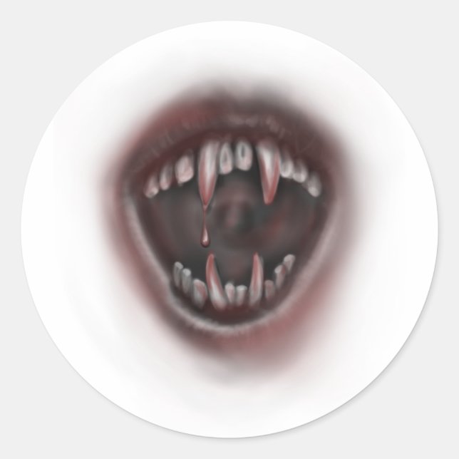 fangs classic round sticker (Front)