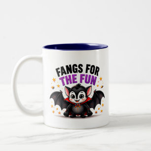 Fangs For The Fun Cute Baby Vampire Halloween Two-Tone Coffee Mug