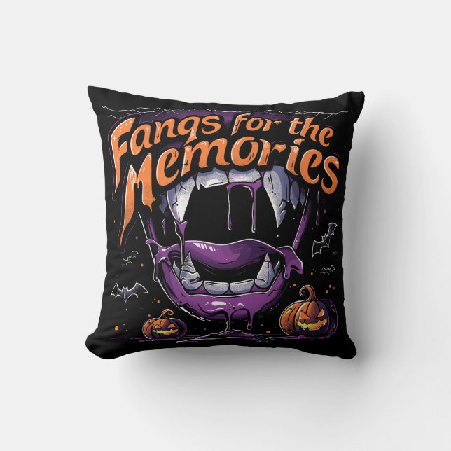 Fangs for the Memories | ExDesigner | Halloween Cushion (Front)