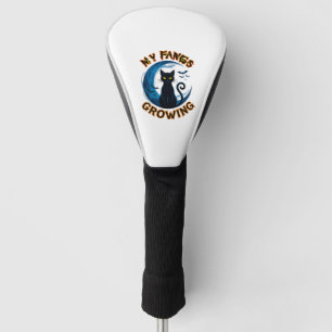 Fangs Growing Halloween Black Cat Blue Moon Bats_1 Golf Head Cover