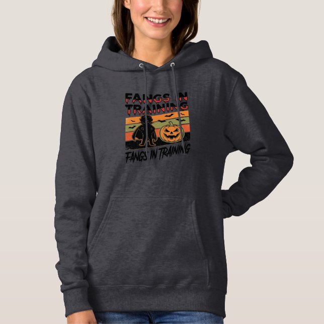 Fangs in Training Funny Vampire Halloween Shirt (Front)