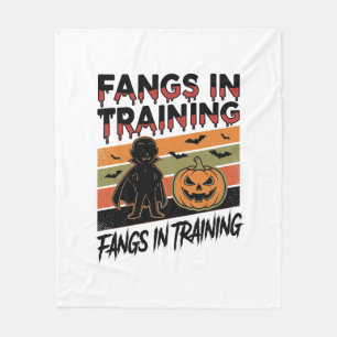 Fangs in Training Funny Vampire Halloween Shirt Fleece Blanket
