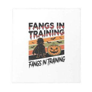Fangs in Training Funny Vampire Halloween Shirt Notepad