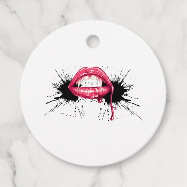 Fangs Splash  Favour Tags (Front)