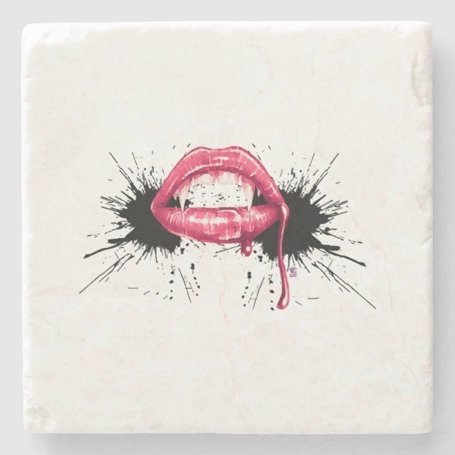 Fangs Splash  Stone Coaster (Front)