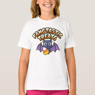 Fangtastic Cute Bat Gift Halloween Trick Or Treat T-Shirt