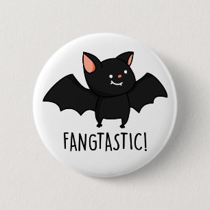 Fangtastic Funny Halloween Pun  6 Cm Round Badge