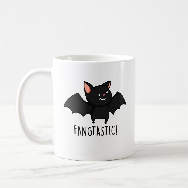 Fangtastic Funny Halloween Pun  Coffee Mug (Left)