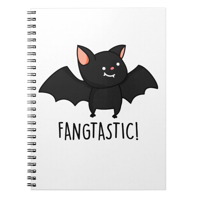 Fangtastic Funny Halloween Pun  Notebook (Front)