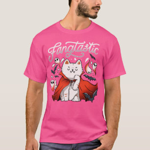 Fangtastic Vampire Halloween Bat Cat by Tobe Fonse T-Shirt