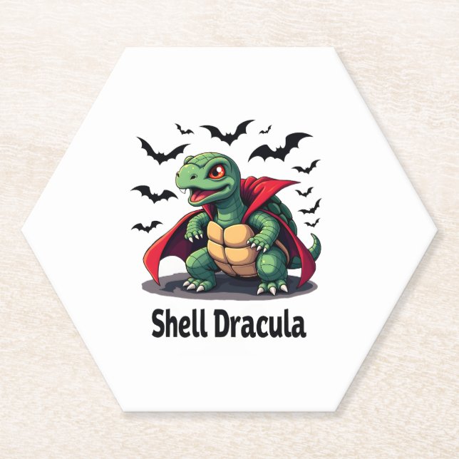 Fangy Turtle Paper Coaster (Front)