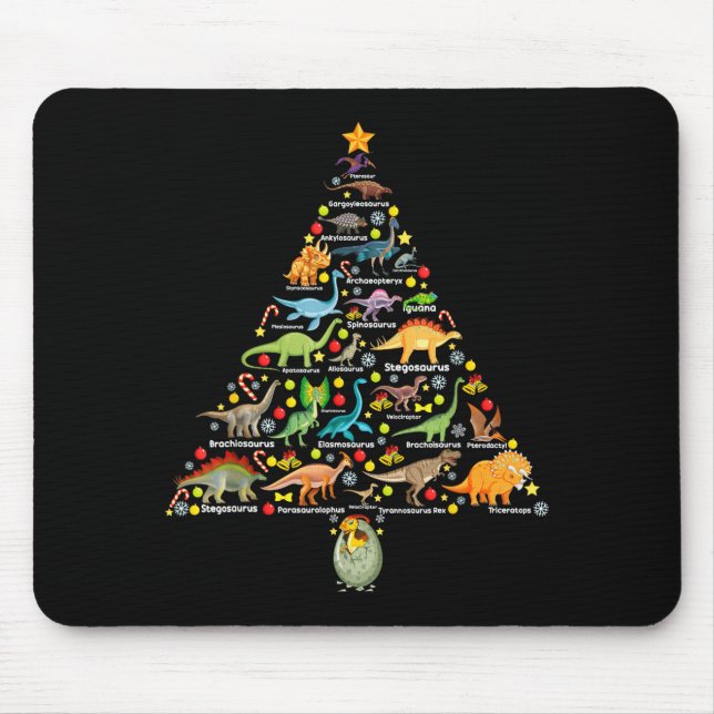 Fanny Dinosaur Christmas Tree Cute Dino Xmas For K Mouse Mat (Front)