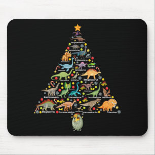 Fanny Dinosaur Christmas Tree Cute Dino Xmas Gifts Mouse Mat