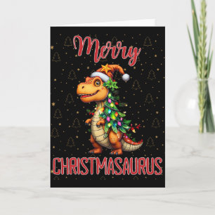 Fanny Merry Christmasaurus Dinosaur Christmas Tree Card