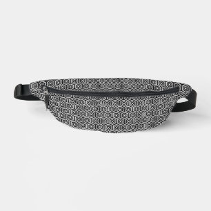 Fanny Pack Black White Hexagon Geometric Pattern