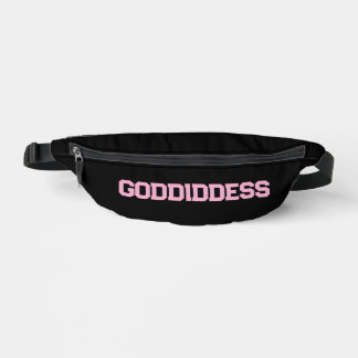 Fanny pack with GODdidDESS pink lettering