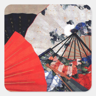 Fans by Hokusai Square Sticker
