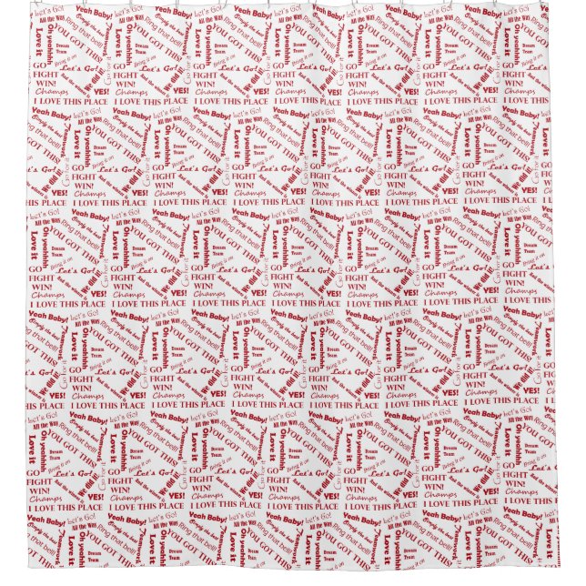Fans Cheer Words of Encouragement Shower Curtain (Front)