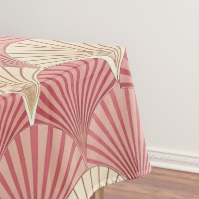 Fans Pink Mid-Century Tablecloth (In Situ)