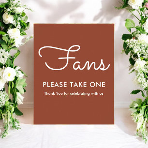 Fans Terracotta Wedding Programs Sign Poster