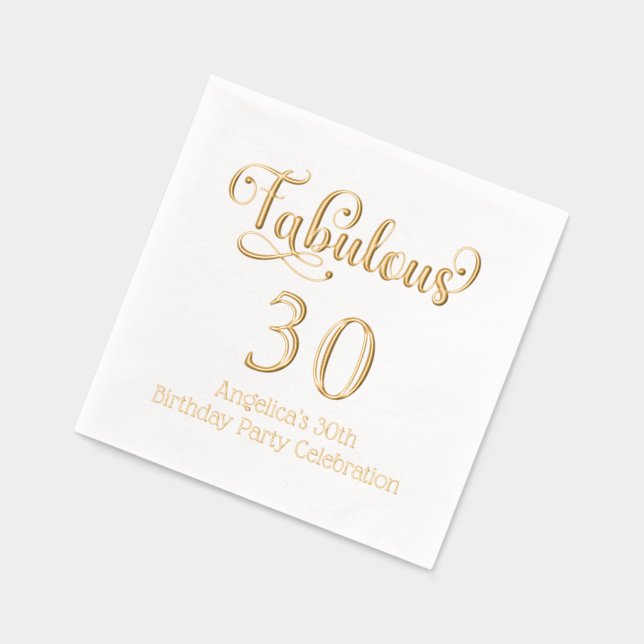 Fantabulous 30 (or any Age) Birthday #8 Foil Napkins (Left)