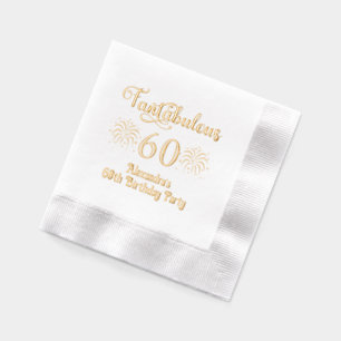 Fantabulous 60 (or any Age) Birthday & Fireworks Foil Napkins