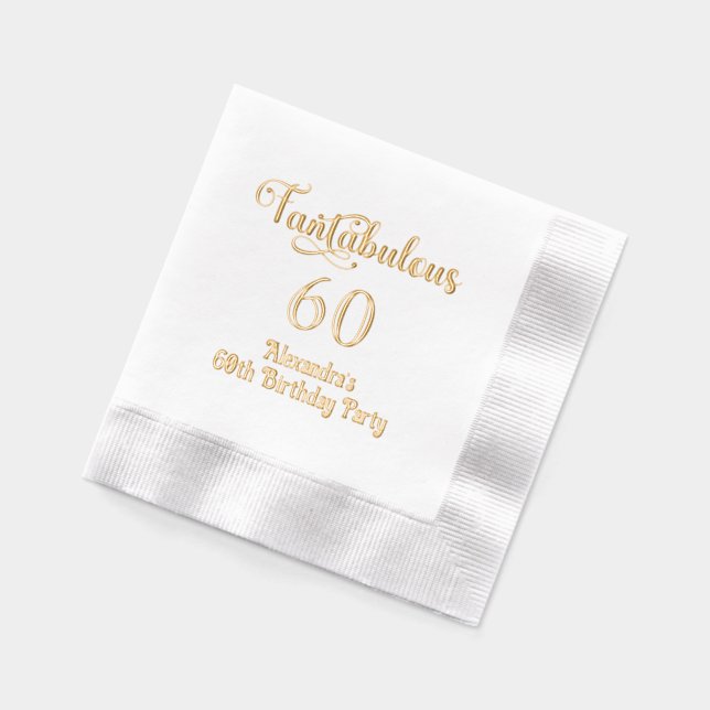 Fantabulous 60 (or any Age) Birthday Foil Napkins (Left)