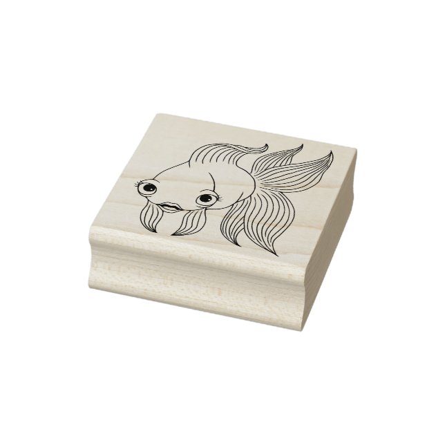 Fantail Goldfish Rubber Stamp (Stamp)