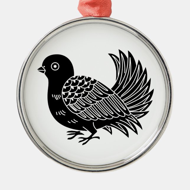 Fantail Metal Tree Decoration (Front)