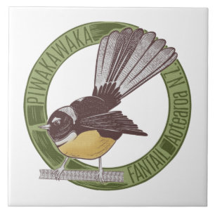 Fantail New Zealand Bird Tile
